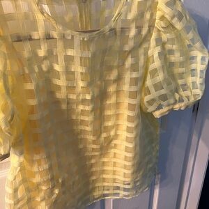 Yellow Checkered Women's Top